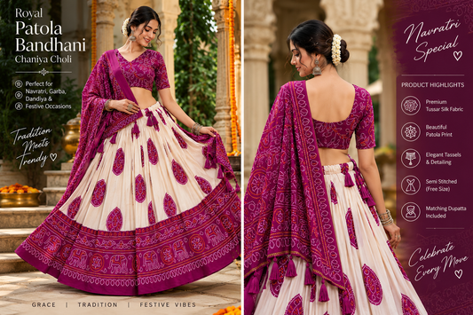 Royal Patola Bandhani Chaniya Choli – Navratri Special