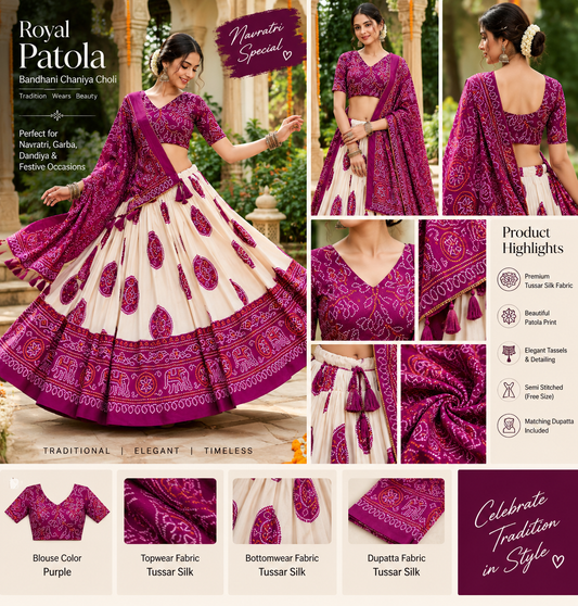 Royal Patola Bandhani Chaniya Choli – Navratri Special
