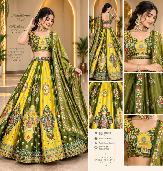 Multicolor Mirror Work Chaniya Choli – Navratri Garba Special