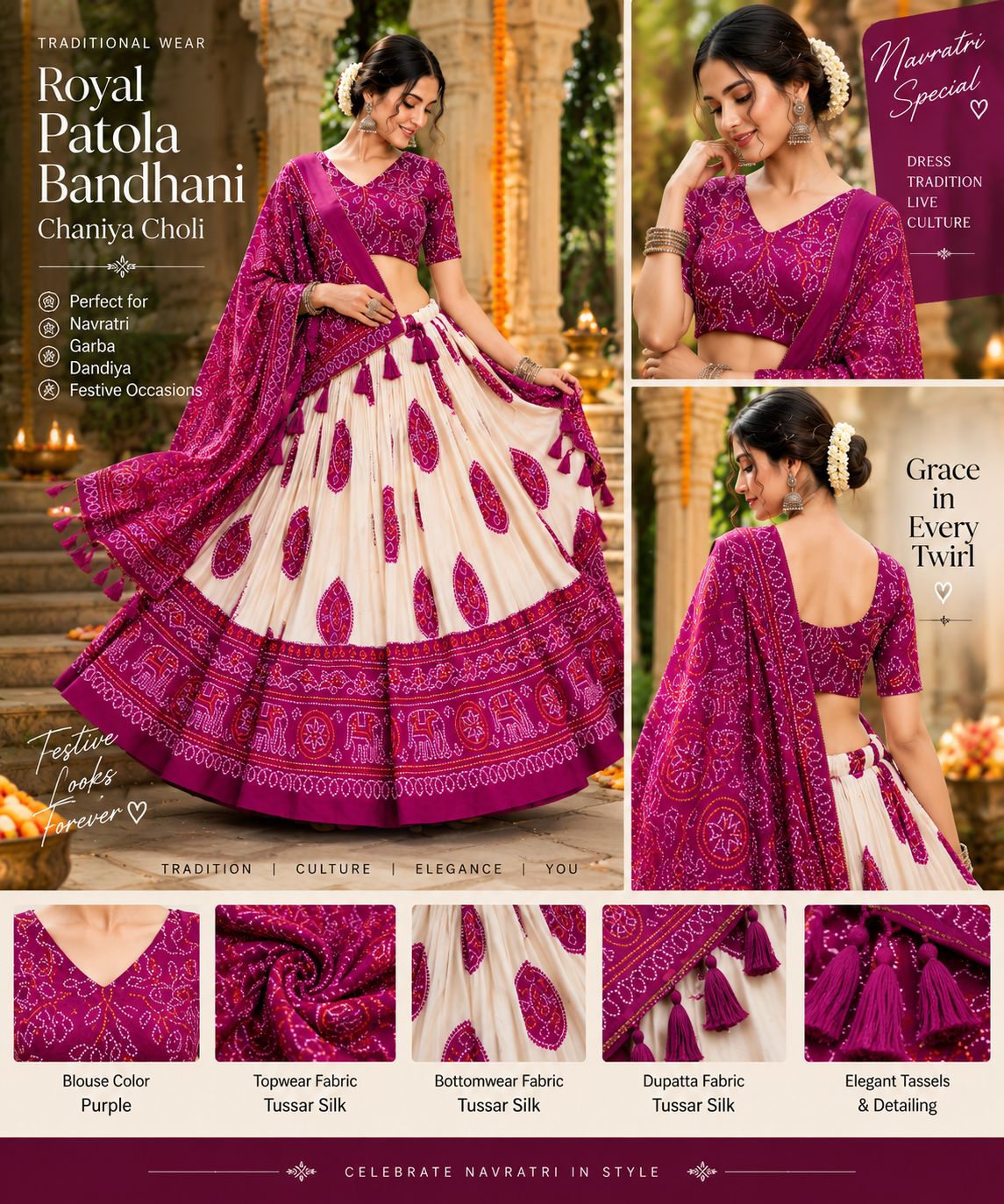Royal Patola Bandhani Chaniya Choli – Navratri Special