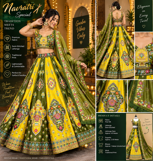 Multicolor Mirror Work Chaniya Choli – Navratri Garba Special